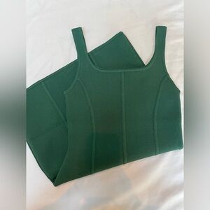 Babaton sculpt knit bustier dress in forest green
